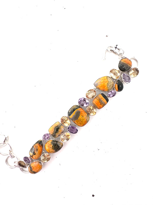 Bumble Bee with Amethyst and Citrine