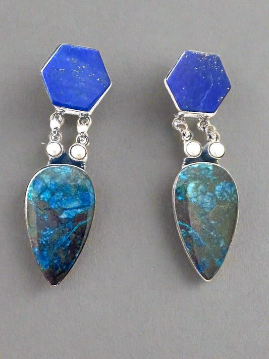 Lapis Lazuli with Pearl and Azurite