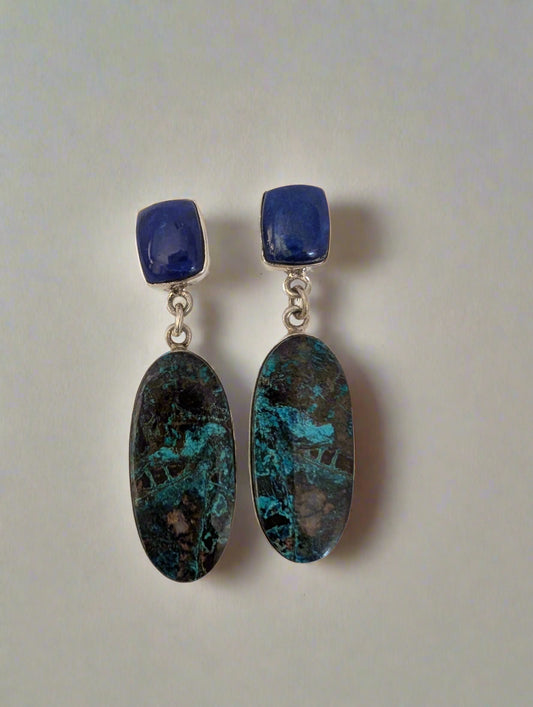 Lapis Lazuli with Azurite ovals