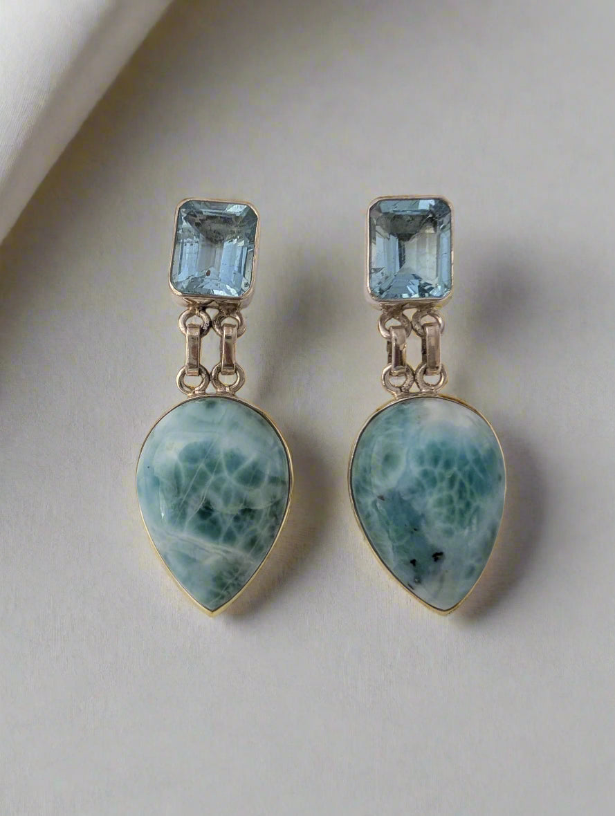 Larimar and  Blue Topaz