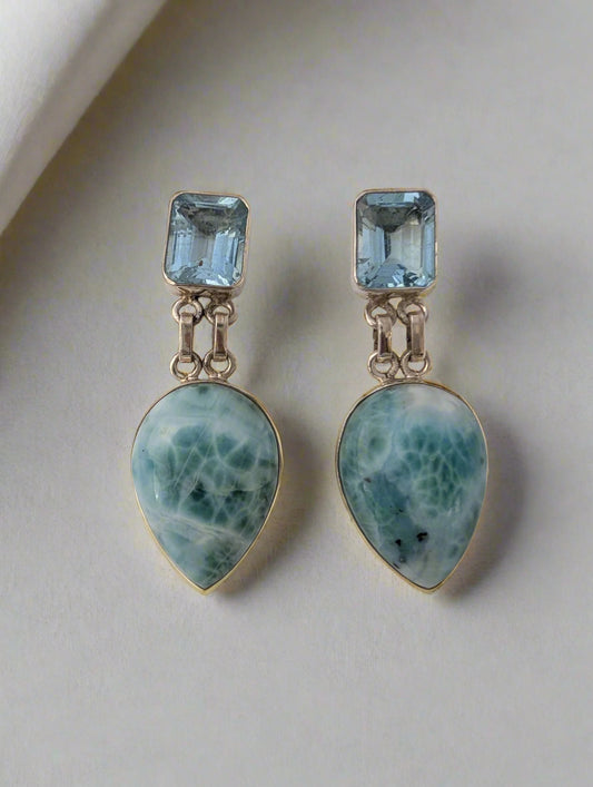 Larimar and  Blue Topaz
