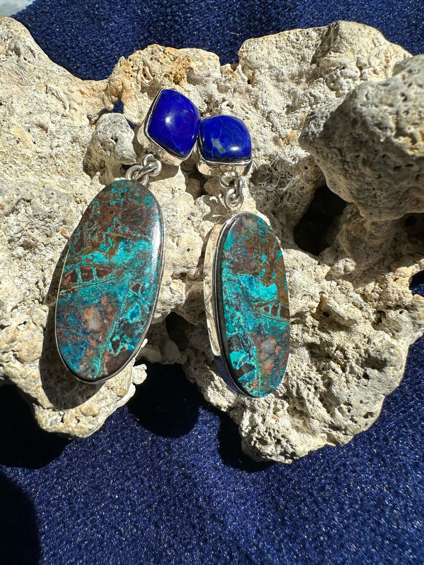 Lapis Lazuli with Azurite ovals