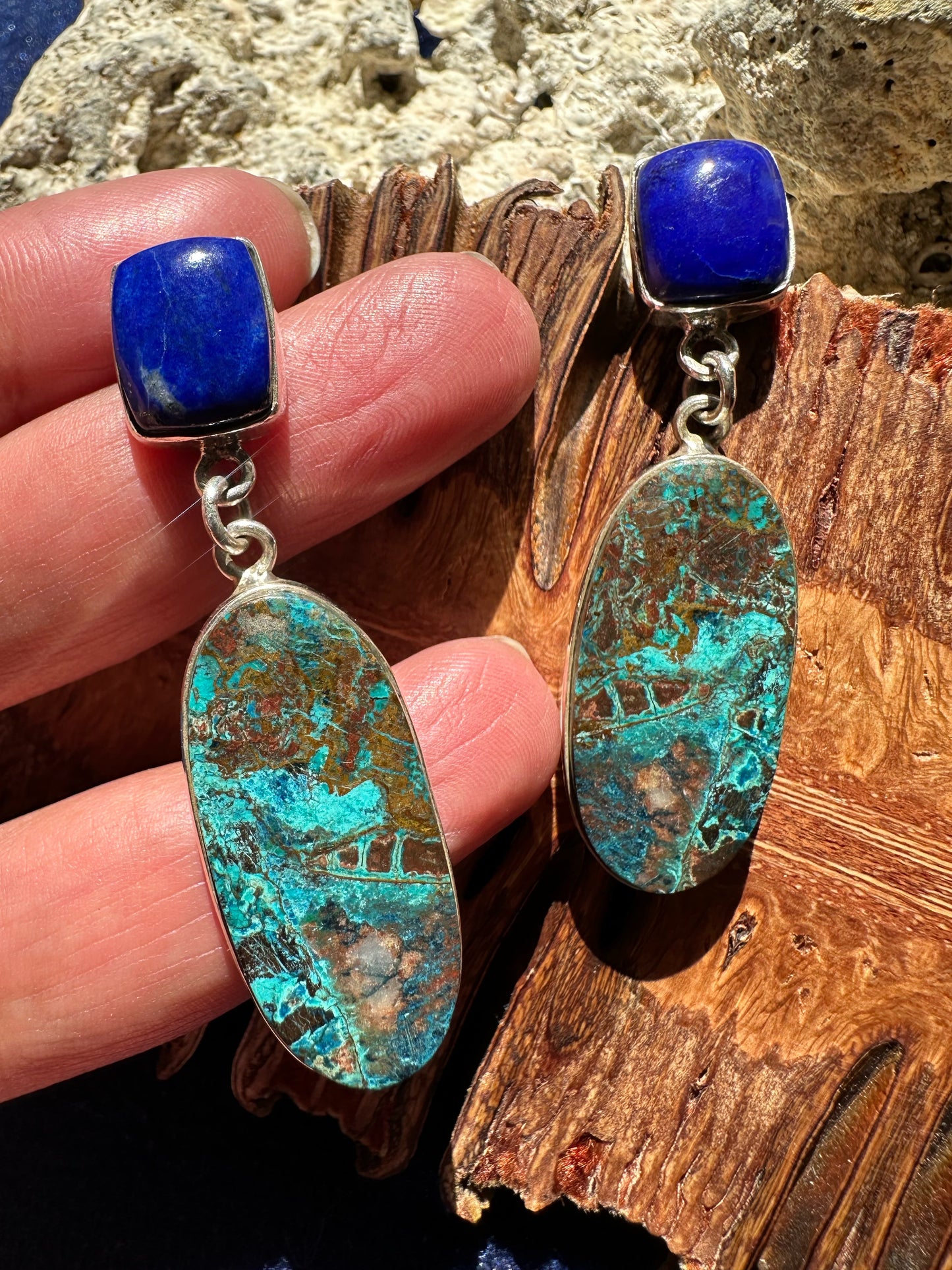 Lapis Lazuli with Azurite ovals