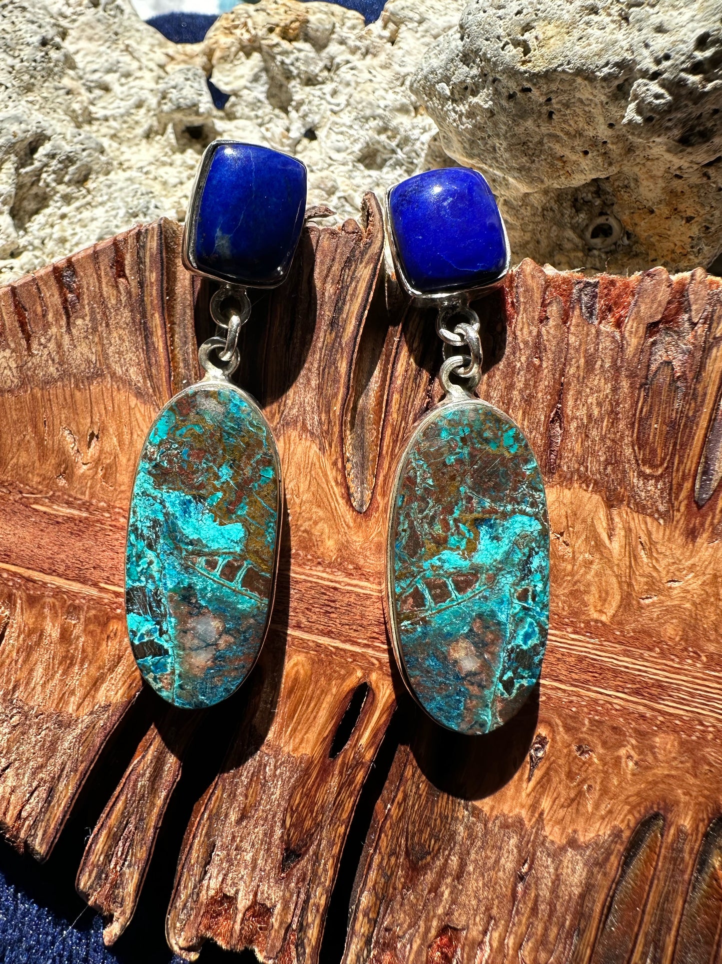 Lapis Lazuli with Azurite ovals