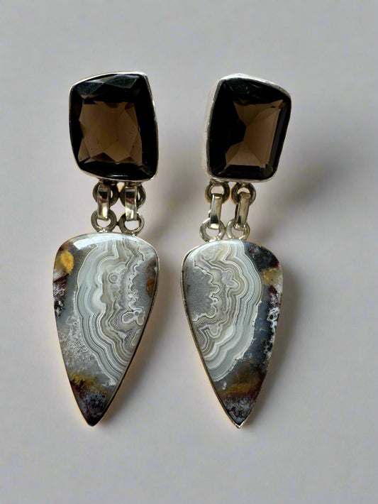 Botswana Agate and Smoky Quartz