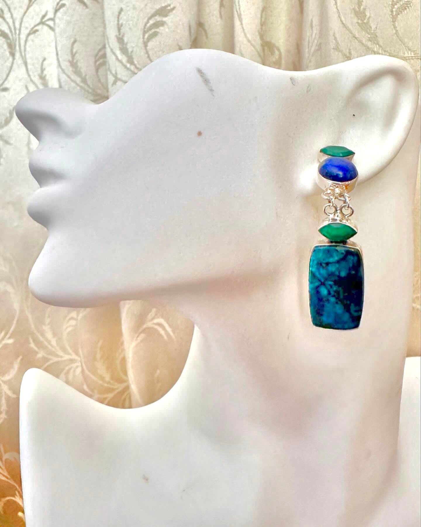 Azurite with Lapis Lazuli and Green Onyx